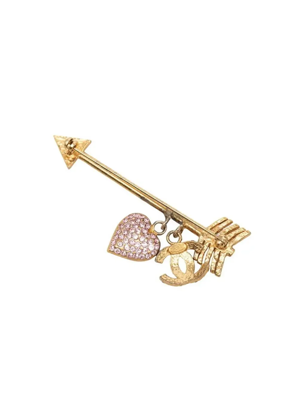 Chanel Cc Logo Heart Brooch Gold-Tone #287720C74B